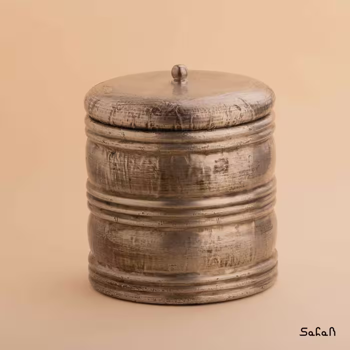 بانکه برنجی و چوبی نقره ای سایز 2