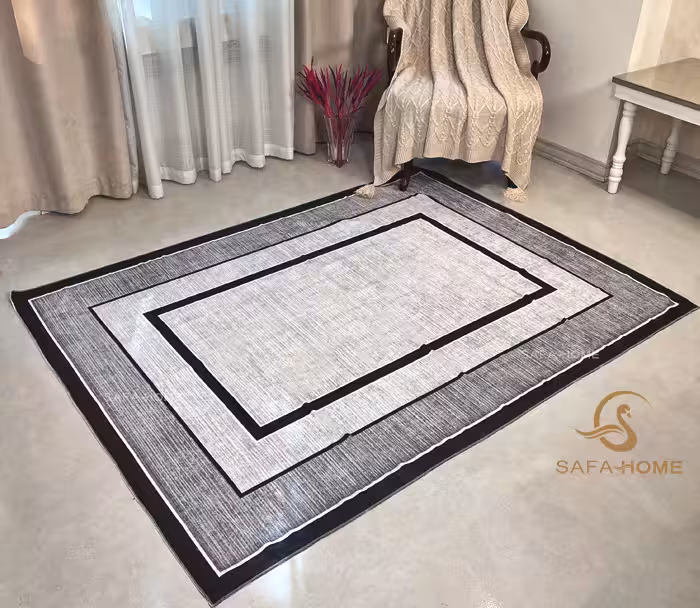 زیر سفره ای مدرن طرح حاشیه طوسی مشکی کد 1325