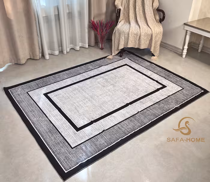 زیر سفره ای مدرن طرح حاشیه طوسی مشکی کد 1325