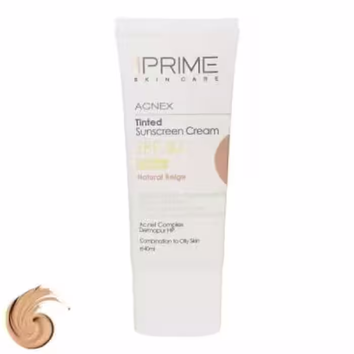 کرم ضد آفتاب رنگی پرایم مدل Acnex Beige SPF60، مناسب پوست‌های چرب، حجم 40 میلی‌لیتر