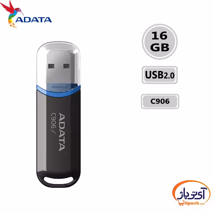 فلش مموری USB2.0 ای دیتا 16 گیگابایت مدل ADATA C906