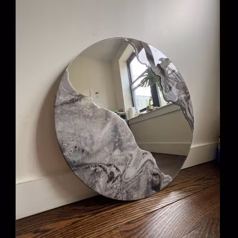 آینه رزینی طرح موج قطر 60