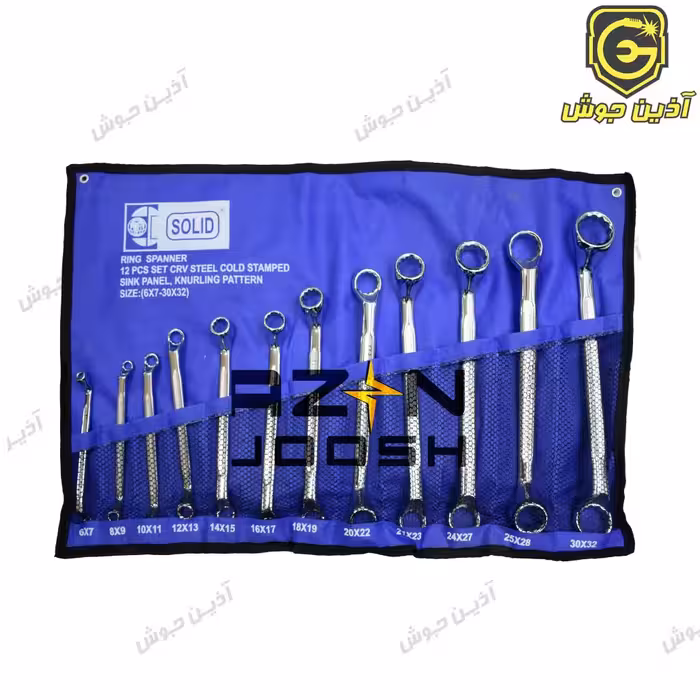 ست آچار دوسر رینگی 12 عددی کیفی سولید Solid