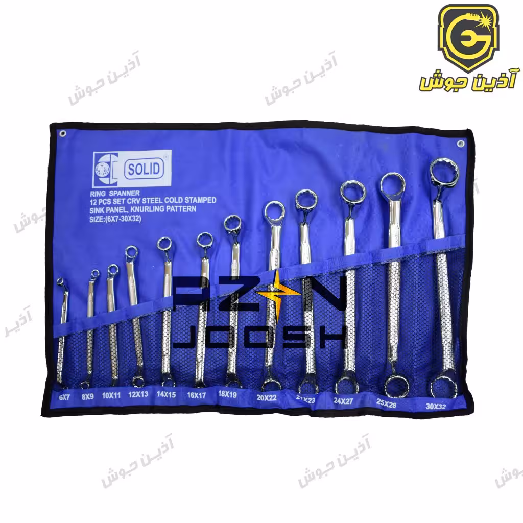 ست آچار دوسر رینگی 12 عددی کیفی سولید Solid