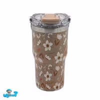 تراول ماگ دو حالته سیتارایوری 600 میل گل دار قهوه ای 044