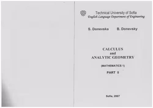 خرید و دانلود نسخه کامل کتاب Mathematics I. Calculus and analytic geometry part 2