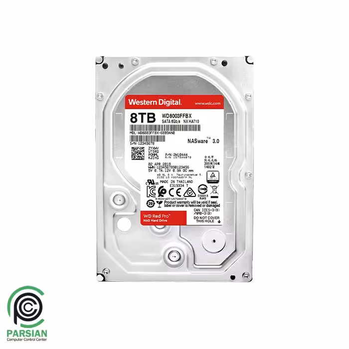 هارد دیسک اینترنال استوک وسترن دیجیتال مدل RED PRO WD8003FFBX ظرفیت 8 ترابایت