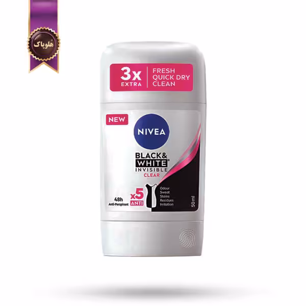 مام استیک ضد تعریق زنانه نیوا Nivea مدل تمیز و پاک Invisible Clear حجم 50 میلی‌ لیتر (اورجینال)