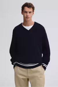 پلیور مردانه ژاکت بافته لاستیکی تناسب اورجینال H&M