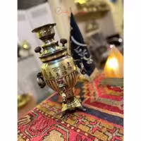 سماور ذغالی یک و نیم لیتری نظر، دسته گوشواره، با رنگ ثابت