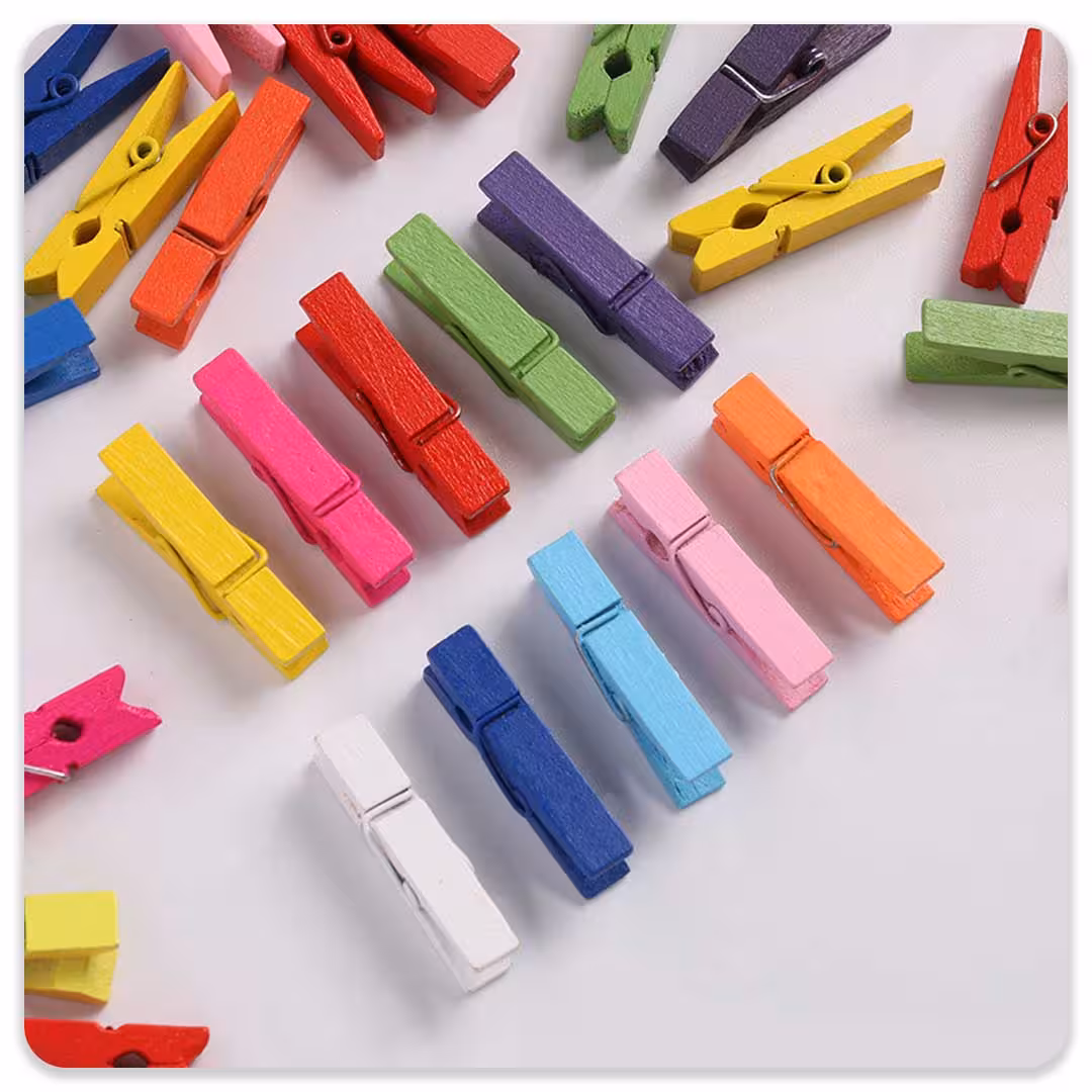 گیره چوبی رنگی بسته 10 عددی