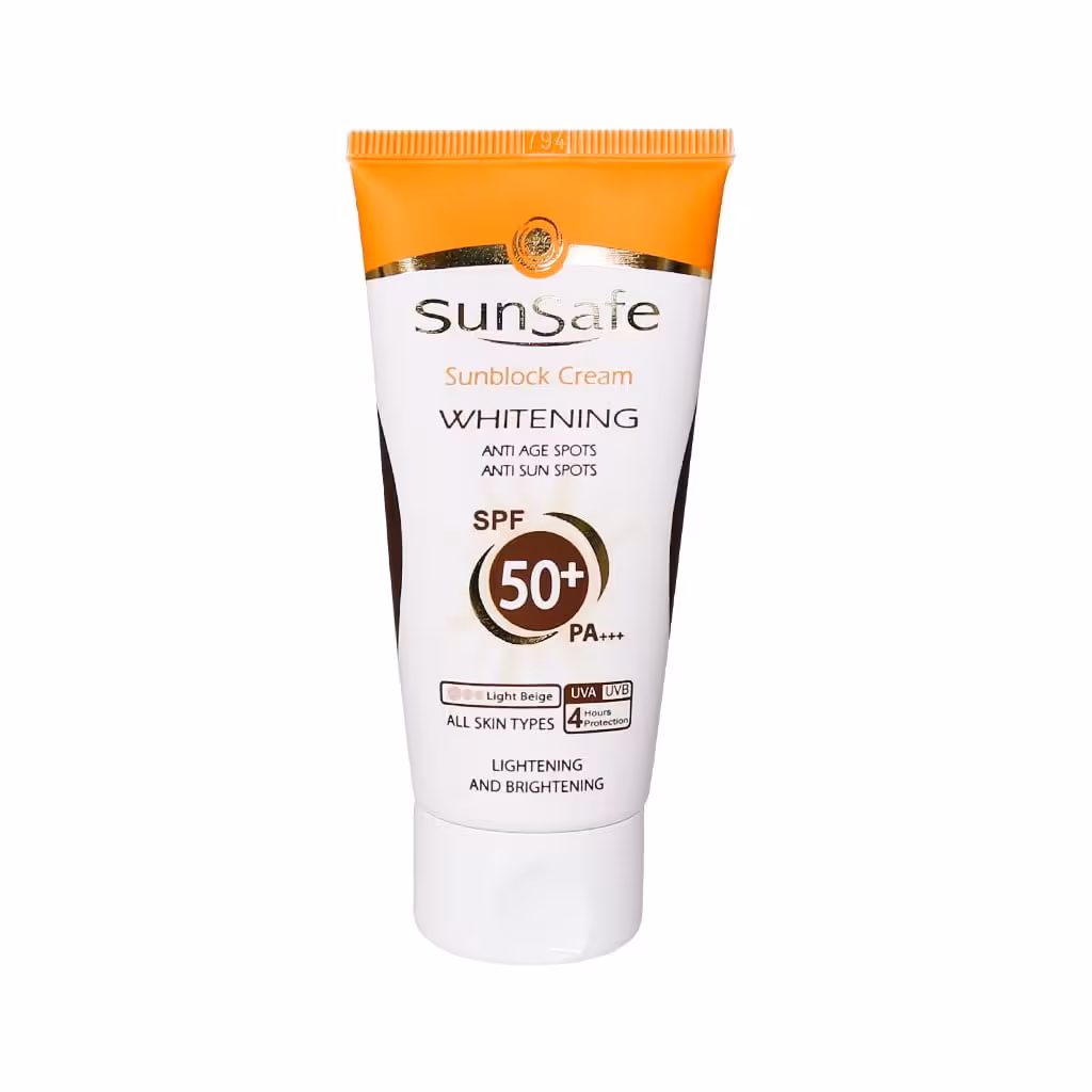 کرم ضد آفتاب SPF50 روشن کننده سان سیف مناسب انواع پوست 50 گرم