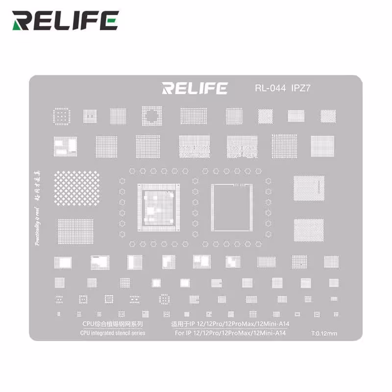 قیمت و خرید شابلون آی سی RELIFE RL-044 IPZ7 IP12/12Pro/12ProMax/12Mini-A14