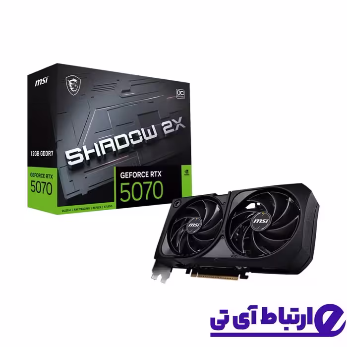 کارت گرافیک ام اس آی مدل MSI RTX 5070 با حافظه 12 گیگابایت، دو فن، سری SHADOW 2X OC