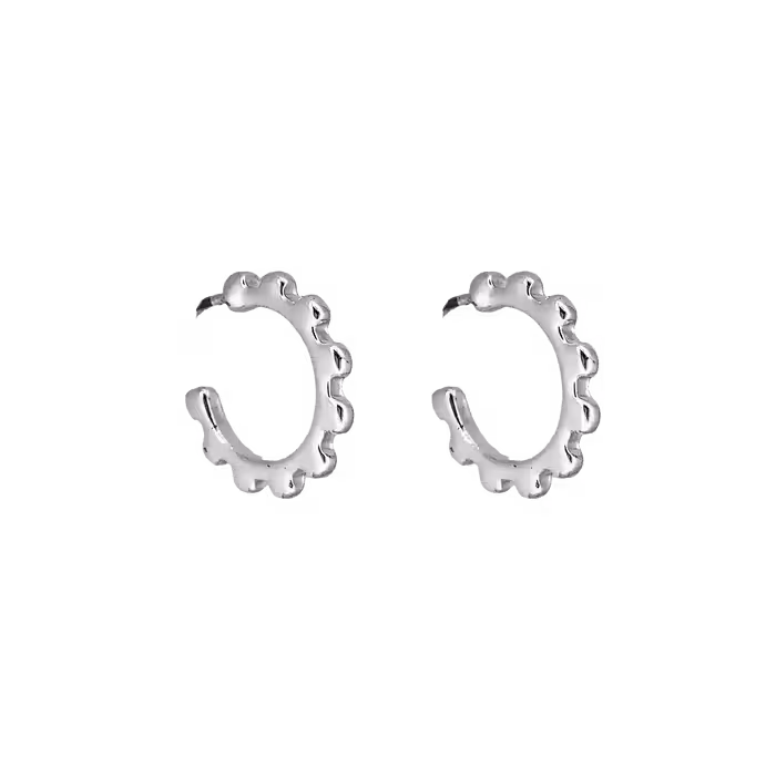 گوشواره میخی نیم حلقه پیچی روکش استیل