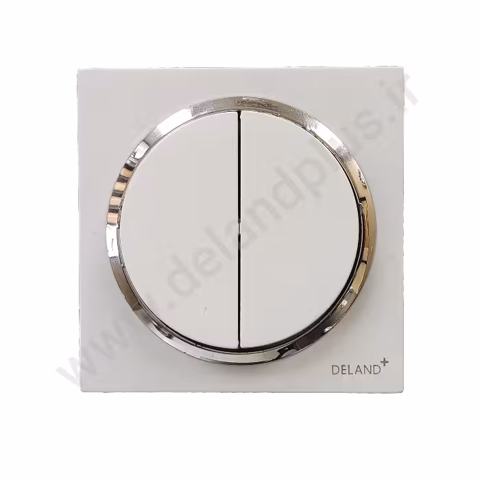 کلید دوپل مدل آوا ساده سفید زه نقره ای (مکانیزم قاب زه نقره ای)