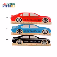 خط کش فانتزی چوبی 14 سانتی طرح ماشین