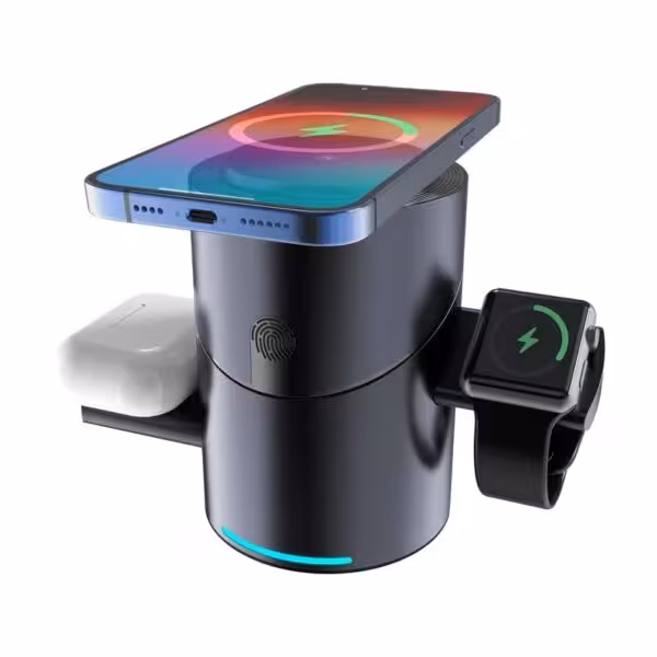 شارژر وایرلس سه کاره رومیزی هیسکا مدل HR-16