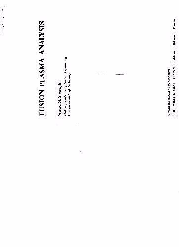 خرید و دانلود نسخه کامل کتاب fusion plasma analysis