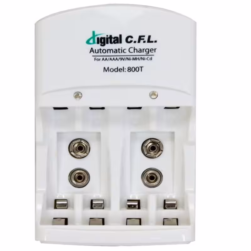شارژر باتری سی اف ال مدل 800T مخصوص باتری‌های قلمی نیم‌قلمی و کتابی Ni-MH