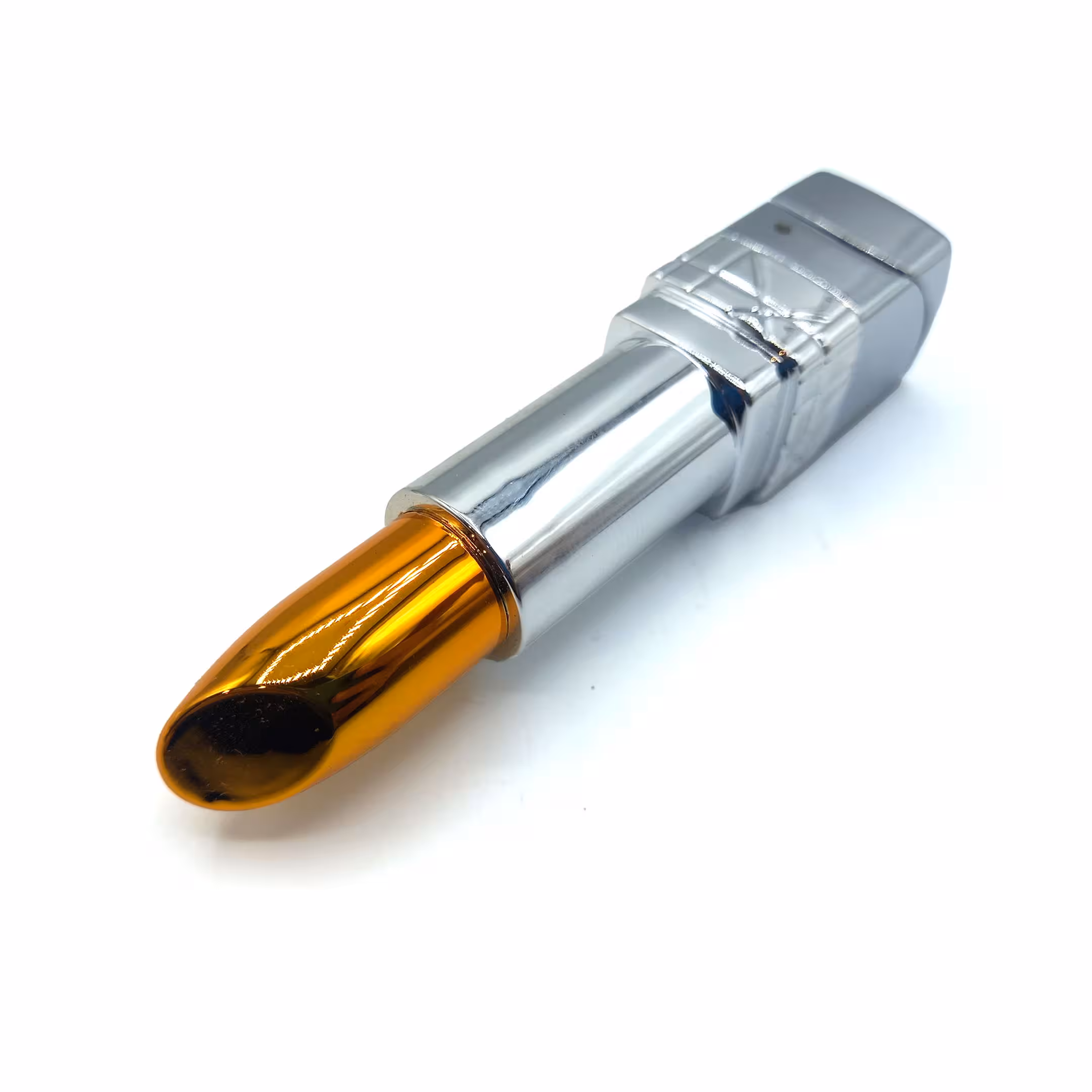 فندک فانتزی مدل رژ لب نقره ای طلایی کد A110042