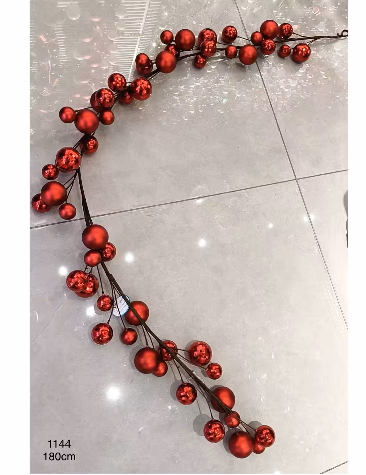 ریسه کریسمس گوی قرمز 180 سانت