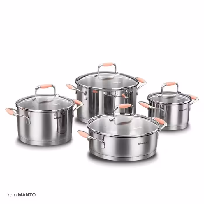 سرویس 8 پارچه استیل کرکماز مدل فلورا