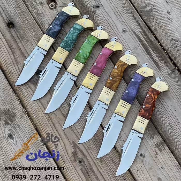 چاقو دنده ای استیل زنجان با رنگبندی | ساخت زنجان