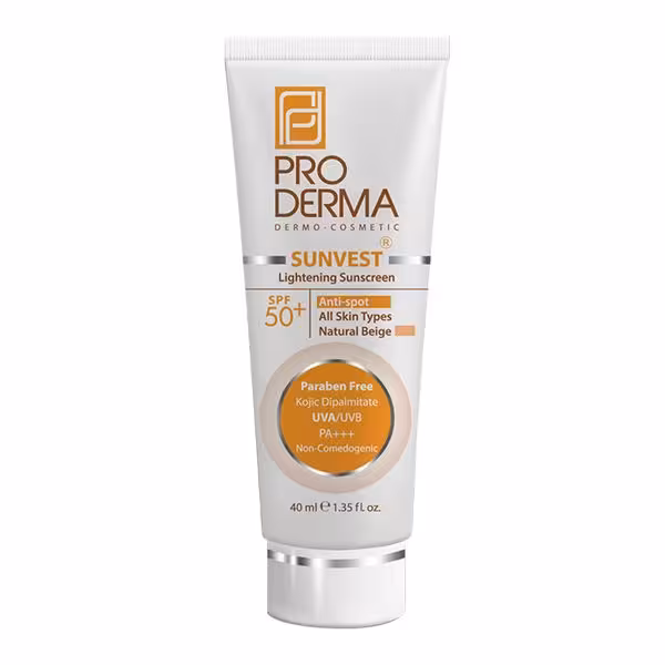 کرم ضد آفتاب ضد لک و روشن کننده پرودرما بژ طبیعی SPF50