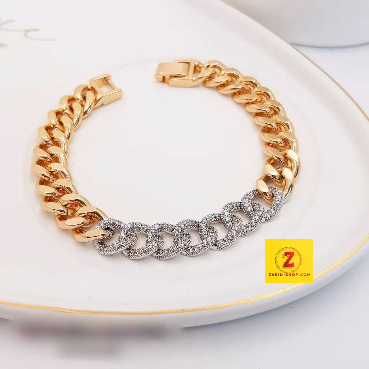 دستبند پهن کارتیر ژوپینگ زنانه نگین دار
