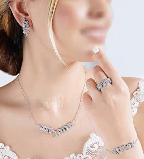 💎سرویس جواهری زيبا (گردنبتد ، گوشواره دستبند) (S_6013)