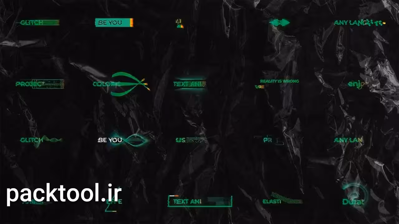 دانلود پروژه آماده تایتل های گلیچ رنگارنگ در افتر افکت Colorful glitch titles - پک تول