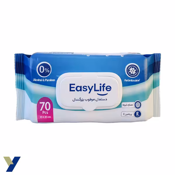 دستمال مرطوب بزرگسال ایزی‌لایف بسته 70 عددی