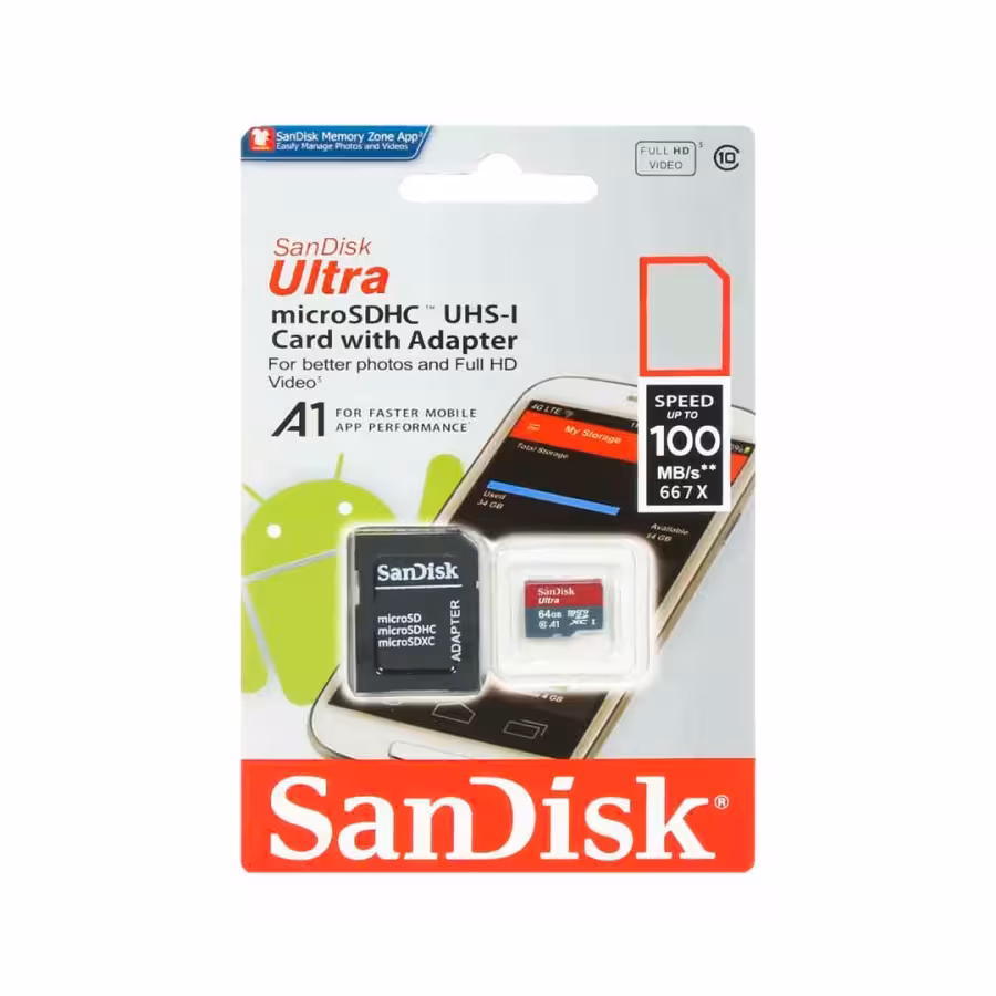کارت حافظه سن دیسک مدل Micro SDHC UHS-I Ultra A1 ظرفیت 512 گیگ