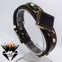 دستبند چرم سنگ کاشی قهوه ای کد D_1868