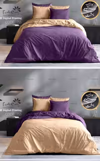 روتختی دورو تک رنگ بنفش و کرم دونفره شش تکه برند ترکسان کد TS5