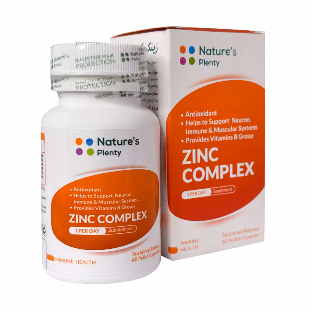 کپسول زینک کمپلکس نیچرز پلنتی 60 عددی NATURES PLENTY ZINC COMPLEX