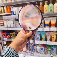 آینه آرایشی بزرگنمایی 7 برابر دوطرفه ایستاده  و دستی و تاشو و دیواری کد 4