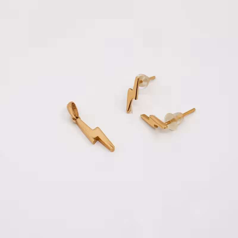 نیم ست طلا طرح صاعقه