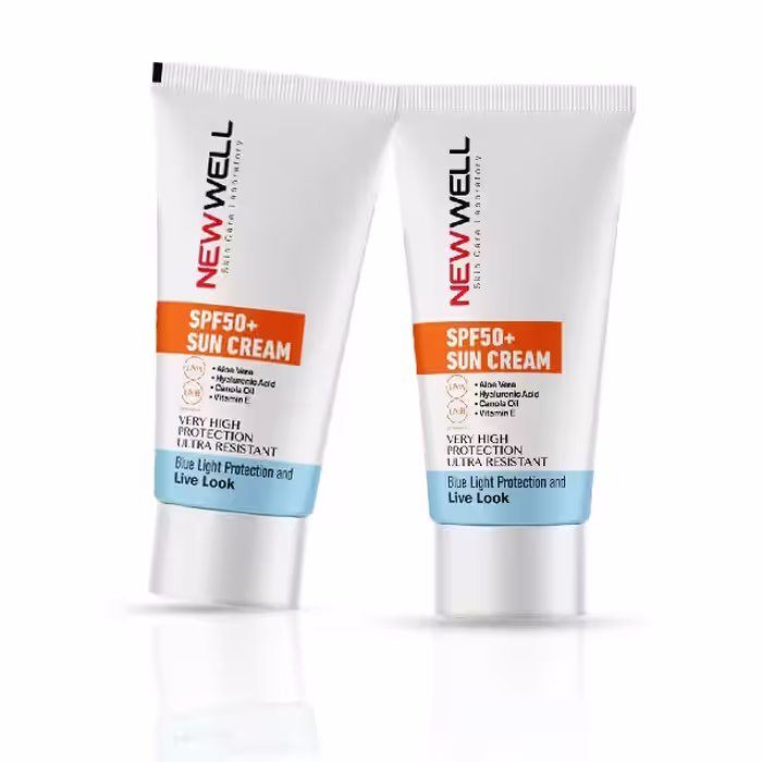 مشخصات، خرید و قیمت ضد آفتاب نیوول NEWWELL با spf 50 برای انواع پوست حجم 50 میل ⭐️ ویان مارکت