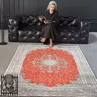 فرش مدرن آروین کد 73126 طوسی لاکی