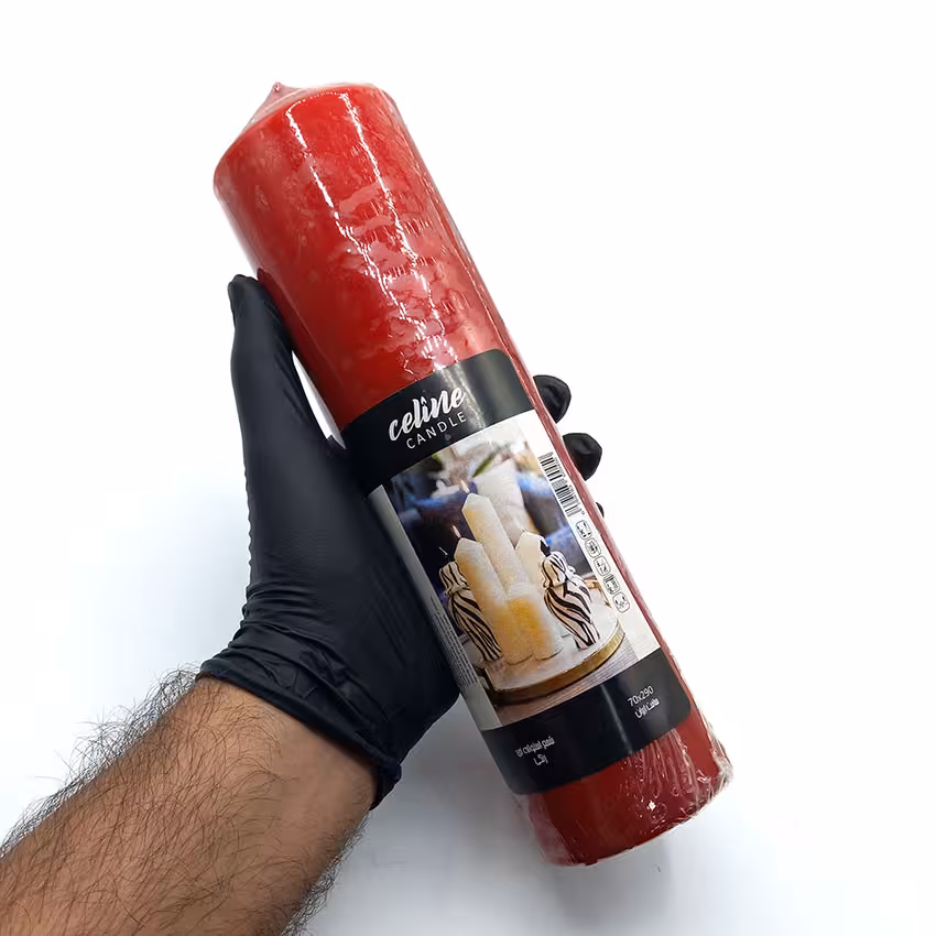 شمع استوانه ای قرمز ارتفاع 28 کد 550011