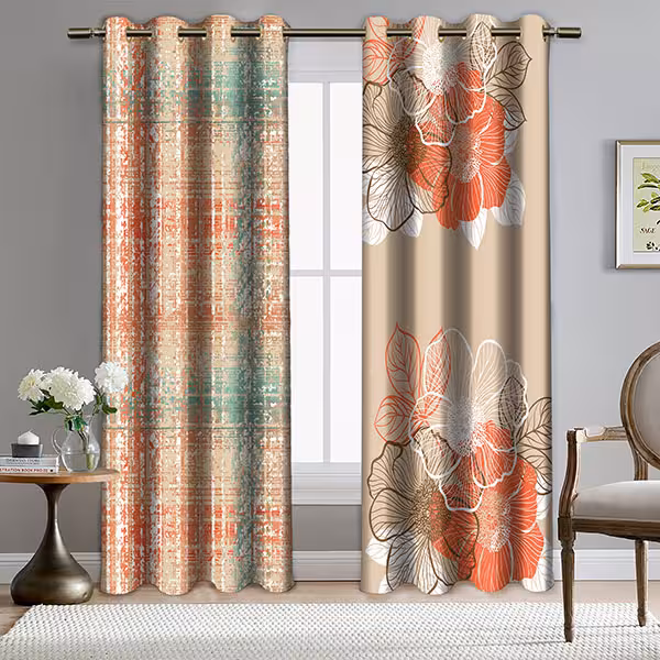 پرده چاپی طرح گل کد NP026