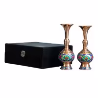 ست دو تایی گلدان صراحی مس و پرداز سایز 20 – اصفهان
