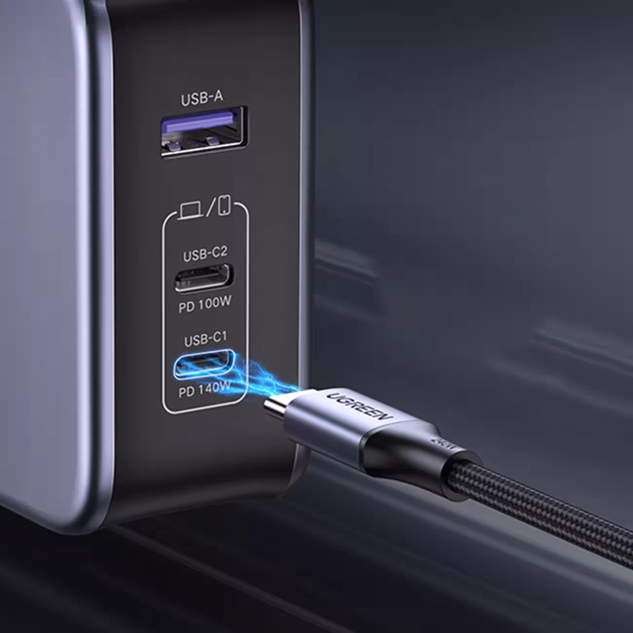 شارژر دیواری 140 وات یوگرین مدل 90549 به همراه کابل USB C