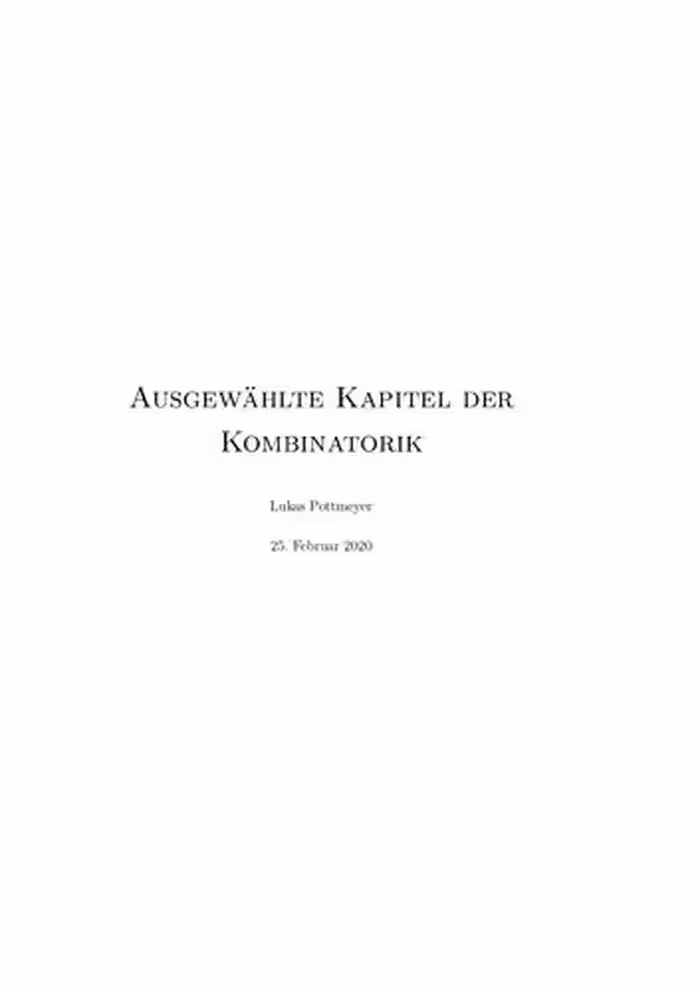 خرید و دانلود نسخه کامل کتاب Ausgewählte Kapitel der Kombinatorik