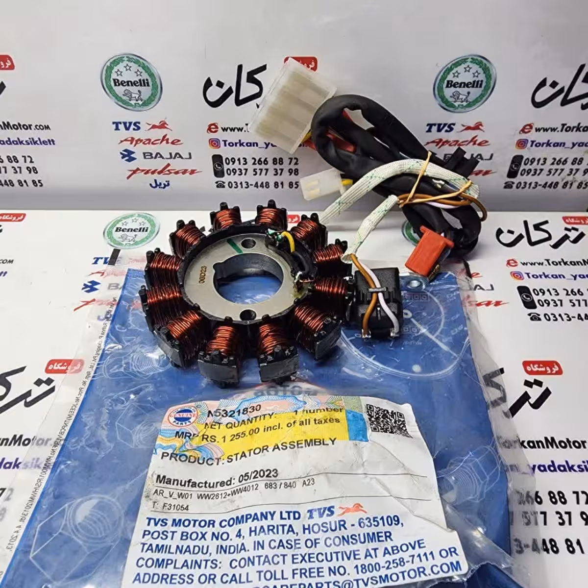 بوبین ( دستگاه ) سیم پیچی برق موتور TVS راکس انژکتور اصلی