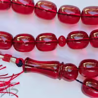 تسبیح سندلوس 33 دانه بودار تراش استوانه ای آلمانی (تراش هنگ کنگ) درجه یک کد 921 آقابزرگ