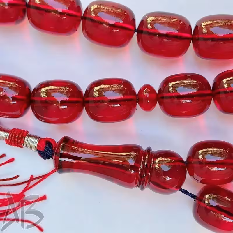 تسبیح سندلوس 33 دانه بودار تراش استوانه ای آلمانی (تراش هنگ کنگ) درجه یک کد 921 آقابزرگ