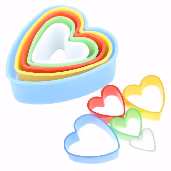 کاتر پلاستیکی قلب رنگی